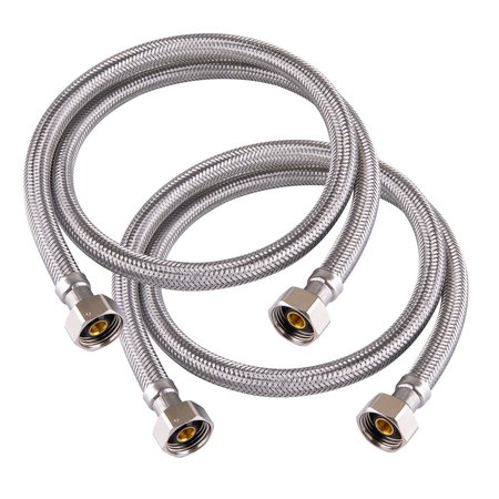 HAUSEN 36-Inch Stainless Steel Faucet Connector 1/2" FIPX 1/2" FIP, Faucet Supply Line, 2PK HA-FC-102